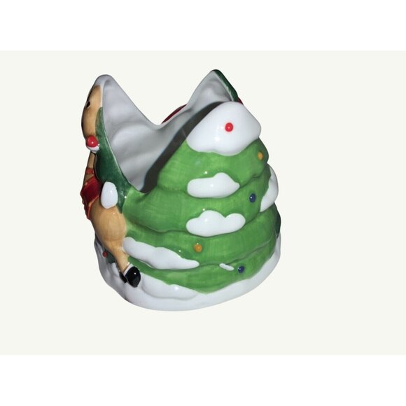 Lenox Rudolph Candle Light Holder Ceramic Christmas Decor Featuring Santa & Rein - Picture 5 of 12